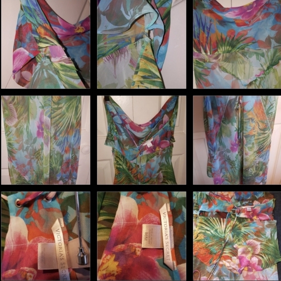 RARE VS Victoria's Secret Tropical Hawaiian Sheer Floral Cover-up Maxi Dress - Picture 3 of 6
